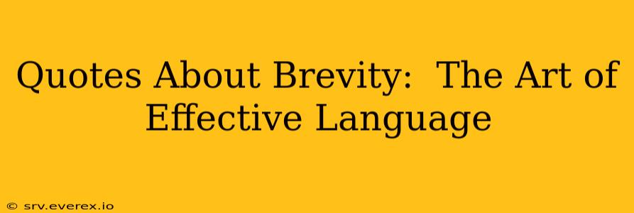 Quotes About Brevity:  The Art of Effective Language